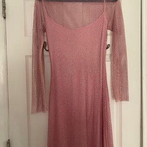 Aqua wicked Pink Mesh Dress Medium